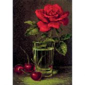 Kit Punto Croce - Riolis - Rose e ciliegie dolci