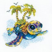 kit ricamo a punto croce - Riolis - Canovaccio di Beauvais Verde Chantilly - con matassine MOULINE DMC