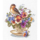 kit ricamo a punto croce - Aine - Tè fiorito