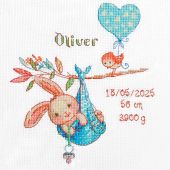 kit ricamo a punto croce - Aine - Ricamo nascita per bambino