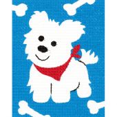 Kit di tela per bambini - Vervaco - Piccolo cane bianco