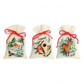 Kit sacchetto profumato da ricamo - Vervaco - 3 bustine profumate - Natale