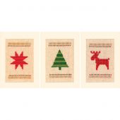 Kit bigliettini da ricamare - Vervaco - 3 carte da ricamo - Natale