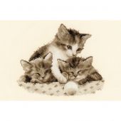 kit ricamo a punto croce - Vervaco - Tre piccoli gattini