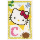 kit ricamo a punto croce - Vervaco - Hello Kitty lettera c