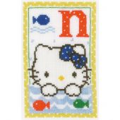 kit ricamo a punto croce - Vervaco - Hello kitty,lettera N