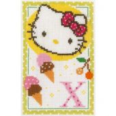 kit ricamo a punto croce - Vervaco - Hello kitty,lettera X