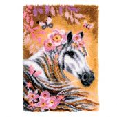 Kit tappeto a punto smirne - Vervaco - Cavallo con fiori