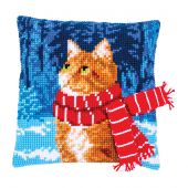 Kit cuscino fori grossi - Vervaco - Gatto con sciarpa