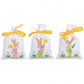 Kit sacchetto profumato da ricamo - Vervaco - 3 sacchetti - Coniglietti di Pasqua