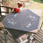 Kit tovaglia da ricamo - Vervaco - Animali della foresta in inverno