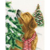 kit ricamo a punto croce - Vervaco - Cane in un paesaggio natalizio