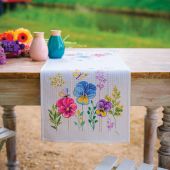 Kit runner da ricamare - Vervaco - Violette