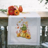 Kit runner da ricamare - Vervaco - Zucche e foglie