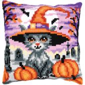 Kit cuscino fori grossi - Vervaco - Gattino di halloween