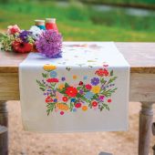Kit runner da ricamare - Vervaco - Un mondo floreale colorato