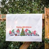 Kit per ricamare un canovaccio da cucina - Vervaco - Gnomi con albero di Natale