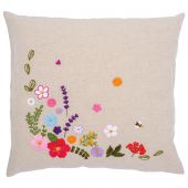 Kit cuscino da ricamo - Vervaco - Un mondo floreale colorato