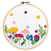 Kit per ricamo a tamburo - Vervaco - Fiori di estate