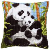 Kit cuscino fori grossi - Vervaco - Cuscino da ricamare famiglia panda