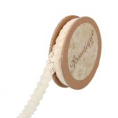 Pizzo su una bobina - Bowtique - Bobina in pizzo di cotone ecru - 10 mm