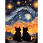 Kit ricamo diamante - Wizardi - Storia d'amore felina