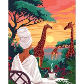 Kit di pittura per numero - Wizardi - Colazione in Africa