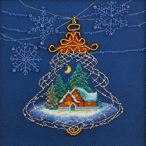 Bothy Threads Kit Da Ricamo Punto Croce Natalizio Con Biglietto - Dimensioni 13x9 Cm, Aida 16 Count - 2