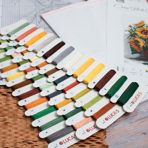Kit Punto Croce WOWDECOR – Girasole Su Tela Prestampata 49x60 Cm, Per Principianti