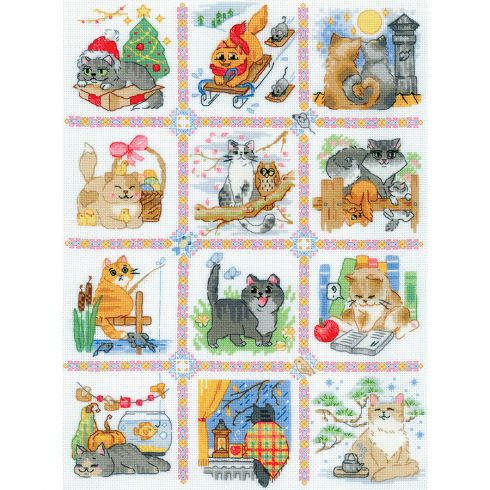 Schemi Punto Croce Ackaturbo, Baby Gatto Silvestro e Bambi