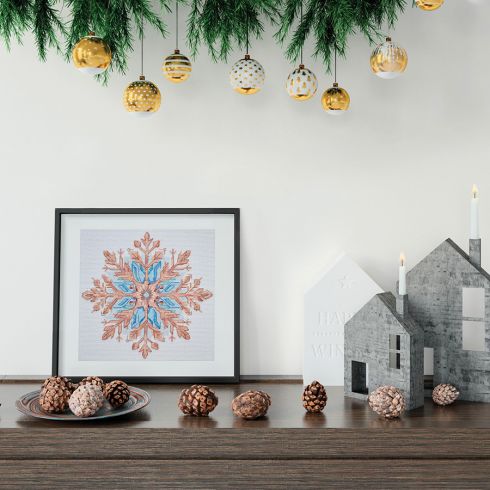 Kit Punto Croce Natale 40x40cm - Prestampato Con Ago E Filo | Per Cuscino Fai Da Te | Ideale Per Principianti - Foto 9