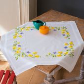 VERVACO K Ricamo Prestampato Tovaglia FIORI E FARFALLE Set Ricamo