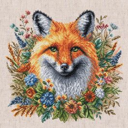 Kit per Punto Croce Principianti Volpe dei Fiori 11CT Gamma Completa di Ricamo Starter Kit Fai da Te Bambini Adulti Famiglia Decorazione Regalo di Natale 40x50cm