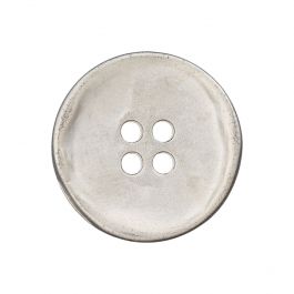 10 bottoni in metallo leggermente strutturati a 2 fori, colore argento opaco, quasi piatti, semplici da 15 mm, 18 mm o 20 mm (15 mm