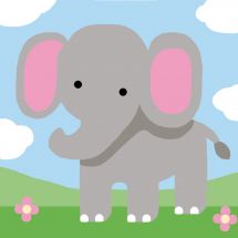 Canovaccio antico - Royal Paris - Elefante - con matassine MOULINE DMC