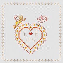 Kit per ricamo a punto croce con perline - Marie Coeur - Love