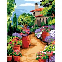 Canovaccio antico - Margot de Paris - Vialetto del giardino - con matassine MOULINE DMC