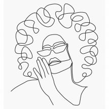 Kit di punti da ricamo - Marie Coeur - Line art - Bellissimo afro