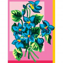Kit di tela per bambini - Luc Créations - Bouquet di fiori blu