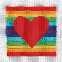 Kit di tela per bambini - Anchor - Cuore d'arcobaleno