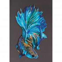 Kit di ricamo con perline - Abris Art - Pesce azzurro dorato