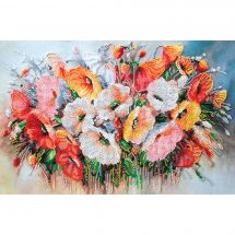 Kit di ricamo con perline - Abris Art - Fiori delicati