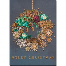 Kit di ricamo con perline - Abris Art - Corona di Natale