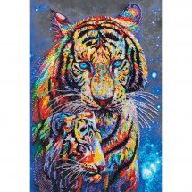 Kit di ricamo con perline - Abris Art - Tigri colorate
