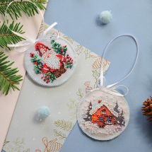 Kit di ricamo con perline - Abris Art - Aiutante di Natale