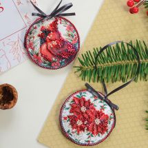 Kit di ricamo con perline - Abris Art - Cardinale rosso
