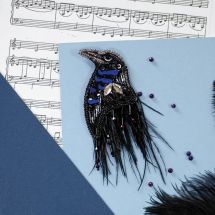 Kit di ricamo con perline - Abris Art - corvo