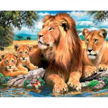 Kit ricamo diamante - Diamond Painting - La famiglia dei leoni