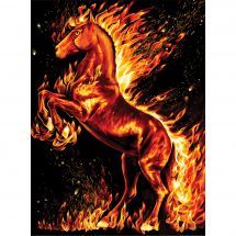 Kit ricamo diamante - Diamond Painting - Cavallo infuocato