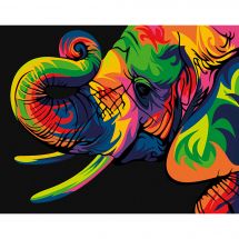 Kit di pittura per numero - Wizardi - Elefante arco in cielo